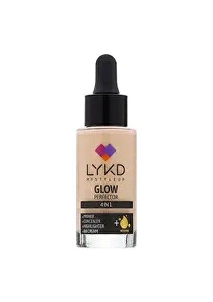 Glow Perfector 4'ü 1 Arada Işıltılı Fondöten (Baz, Kapatıcı, Aydınlatıcı, Bb Krem) 118 Fair