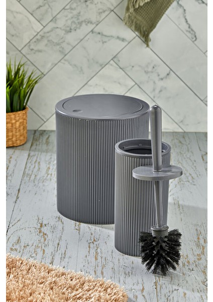 2 Parça Yuvarlak Banyo Seti - Çöp Kovası Wc Fırçası Set fiyatları
