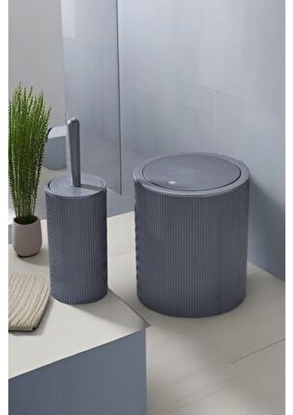 2 Parça Yuvarlak Banyo Seti - Çöp Kovası Wc Fırçası Set modelleri