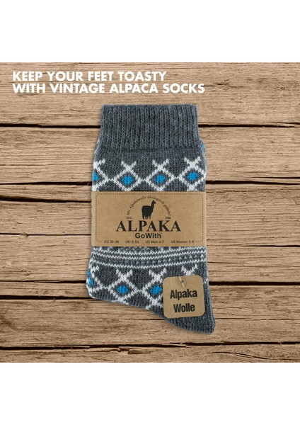 Vintage Desenli Alpaka Yünlü Termal Kışlık Kadın Çorabı 2057 fırsatları