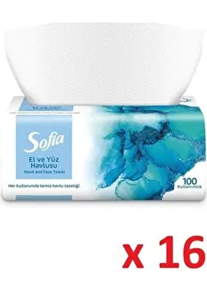 El ve Yüz Havlusu 100 Lü 16 Adet