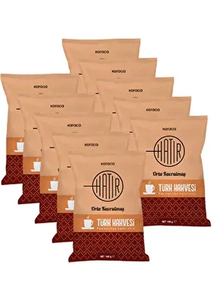 Hatır Orta Kavrulmuş Bol Köpüklü 10 Adet Türk Kahvesi 10 x 100 gr