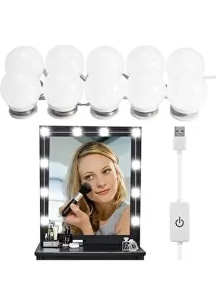 10 Lu LED Ampul Ayarlanabilir Makyaj Ayna Işığı