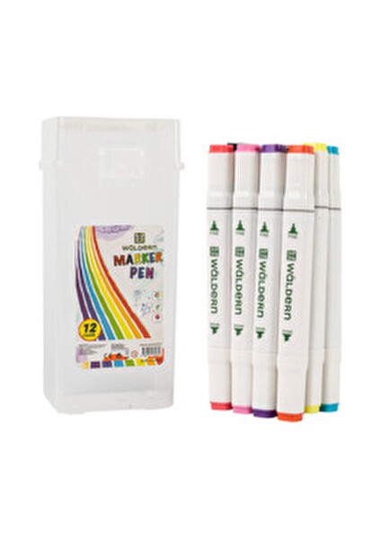 Premium 12'li Çift Taraflı Kalem Seti Plastik Taşıma ve Koruma Çantalı indirimleri