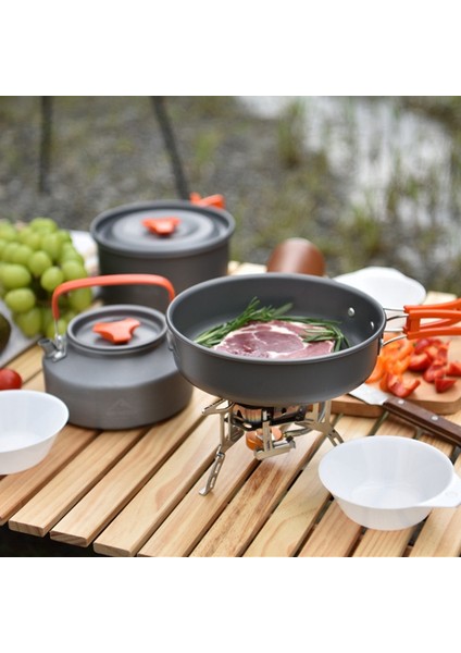 Wıdesea WSC-203J 2-3 Kişilik Alüminyum Kamp Tencere Seti Hafif Açık Hava Piknik Kaynatma Tenceresi Çaydanlık Kızartma Tavası (Bpa Içermez, Fda Sertifikalı Değildir)-Gri/kırmızı (Yurt Dışından) fiyatları