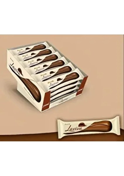 Kakaolu Bisküvi ve Yoğun Bitter Çikolata Dolgulu Sütlü Çikolata Kaplamalı Laviva 35 Gram x (24 Adet) fırsatları