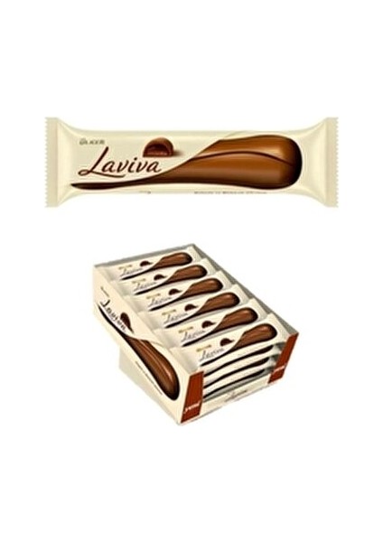 Kakaolu Bisküvi ve Yoğun Bitter Çikolata Dolgulu Sütlü Çikolata Kaplamalı Laviva 35 Gram x (24 Adet) indirimleri