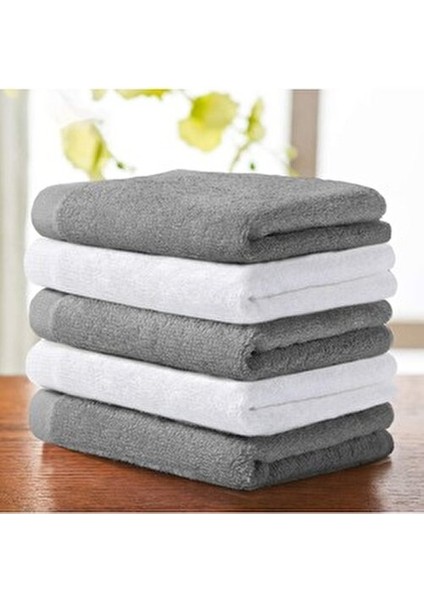 Bir Adet Gri ve Bir Adet Beyaz Mutfak Banyo Misafir Spor Havlusu %100 Pamuk Yumuşak Modern Havlu modelleri