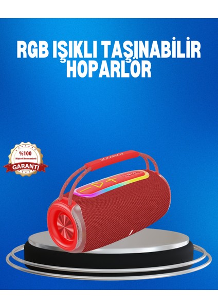 Rgb LED Işıklı 20W Taşınabilir Hoparlör Bluetooth 5.3 + Type-C Şarj