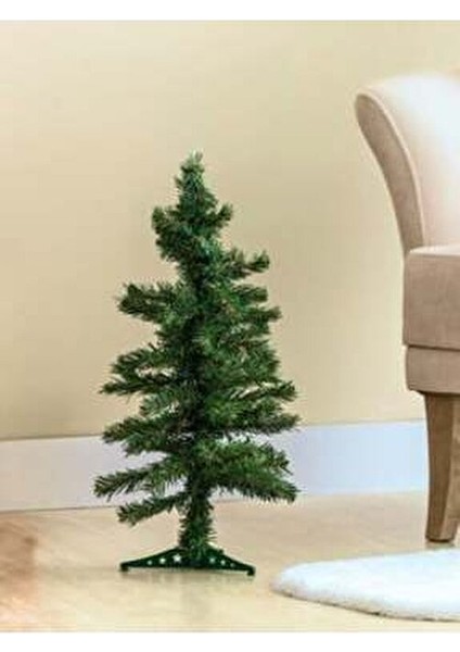 Yeşil Renkli Yılbaşı Çam Ağacı 60 cm Boyutunda 60 Dal ile Şık Dekorasyon