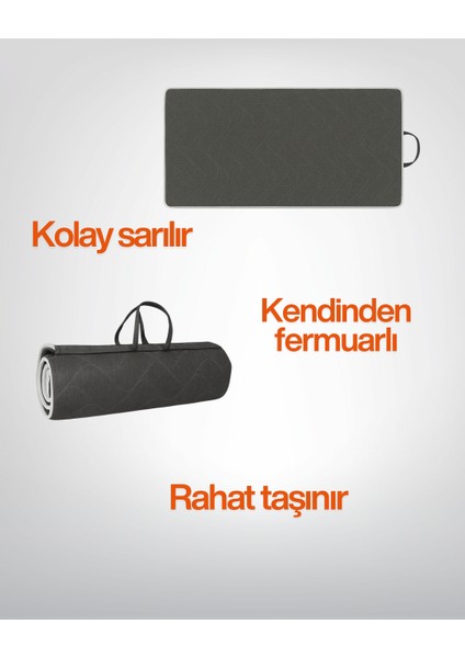 Beyaz Fitilli Koyu Antrasit Gri Taşınabilir Katlanır Yatak Karavan Kamp Yatağı Anne Yanı Yer Yatağı modelleri