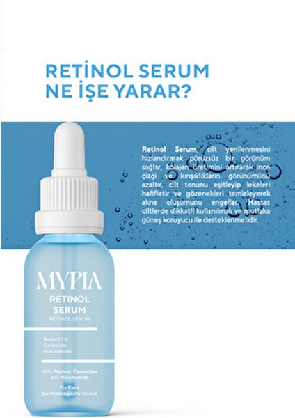 Kırışıklık ve Yaşlanma Karşıtı, Onarıcı & Aydınlatıcı Retinol Serum (1% Retinol & Ceramides) 30ML fırsatları