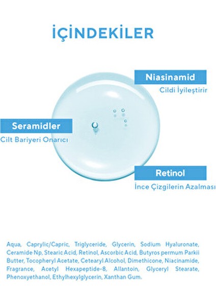 Kırışıklık ve Yaşlanma Karşıtı, Onarıcı & Aydınlatıcı Retinol Serum (1% Retinol & Ceramides) 30ML