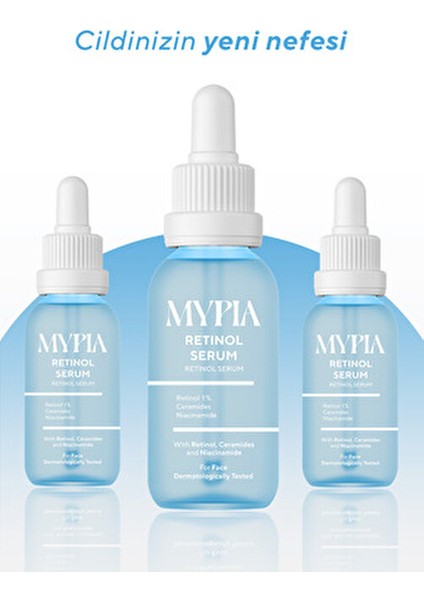 Kırışıklık ve Yaşlanma Karşıtı, Onarıcı & Aydınlatıcı Retinol Serum (1% Retinol & Ceramides) 30ML
