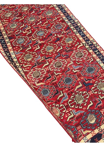 El Dokuma Sıfır Iran Kilimi 77X190 Kırmızı Şahseven Yolluk fırsatları