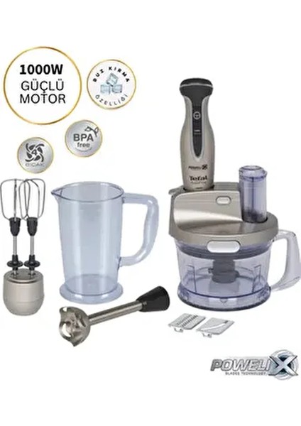 Powelix Turbo Fonksiyonlu Premium Blender Seti 1000 W - Tefalin En Güçlüsü