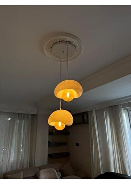 2 Li Sarkıt Avize Bohem Beton Görünüm Rustik E27 Modern Avize (E27 Ampul Dahildir.) fiyatları