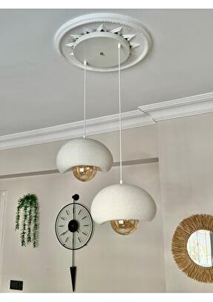 2 Li Sarkıt Avize Bohem Beton Görünüm Rustik E27 Modern Avize (E27 Ampul Dahildir.) modelleri