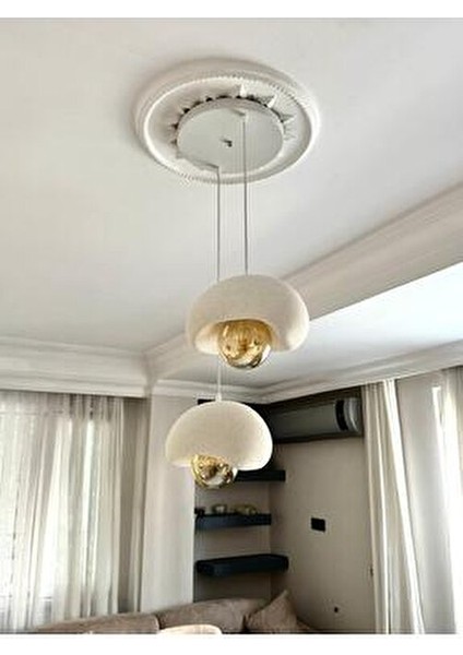 2 Li Sarkıt Avize Bohem Beton Görünüm Rustik E27 Modern Avize (E27 Ampul Dahildir.) fırsatları