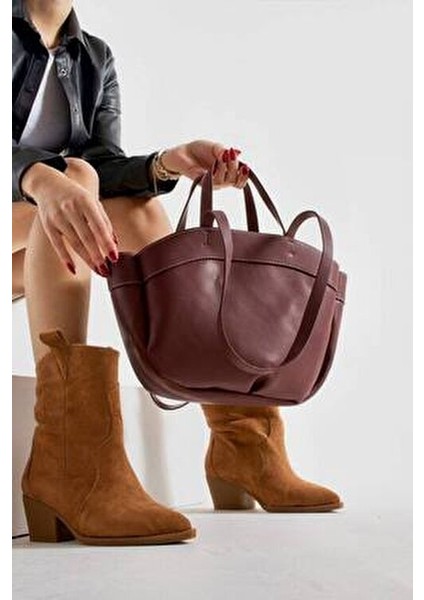 Bordo Shopper Kadın Tote El ve Omuz Askılı Çantası fırsatları