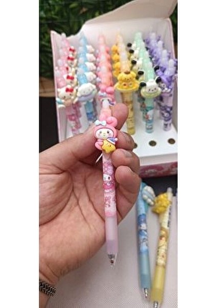 Sanrio Kawaii 3D Figürlü Silinebilir Mürekepli Silgili Tükenmez Kalemler Okul Öncesi Hediyelik 1ADET