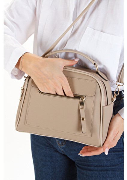 Kadın Üç Bölmeli Çapraz Askılı El ve Omuz Çantası modelleri