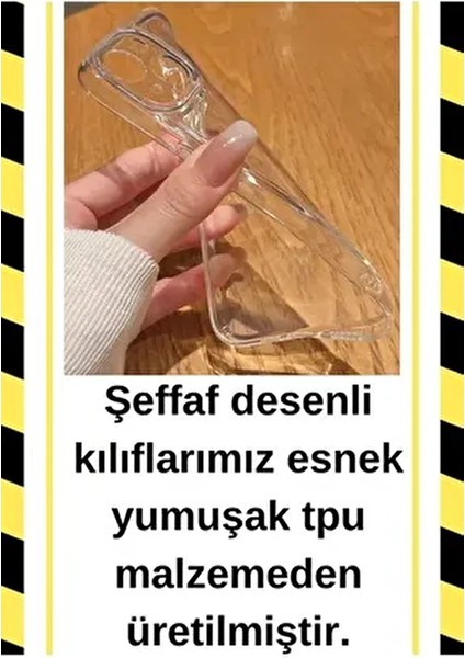 İphone 13-İphone 14 Uyumlu Kartlıklı Minik Kalpler Desenli Şeffaf Silikon Kılıf fiyatları