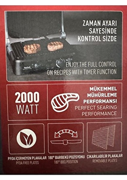 Premium Xl Döküm Izgara ve Tost Makinesi - Paslanmaz Çelik Gövde 2000W