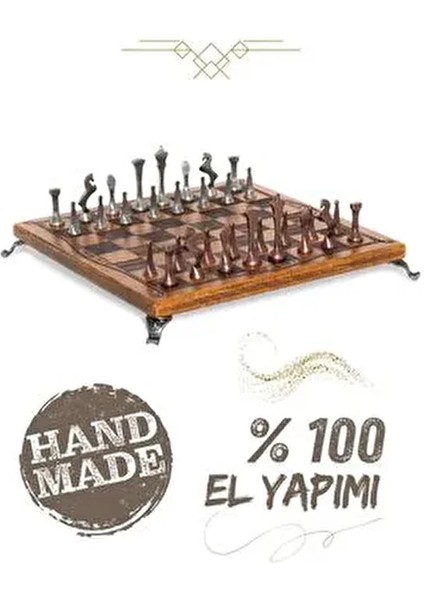 MC55 Metal Satranç Takımı | Gerçek Kayın Ağacı Satranç Tahtası - 30X30CM | Antik Taşlar fiyatları