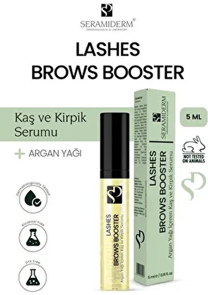 SeraMiderM 5 ml Kaş ve Kirpik Bakım Serumu Argan Yağı ile Uzun Süreli Etki Sağlar