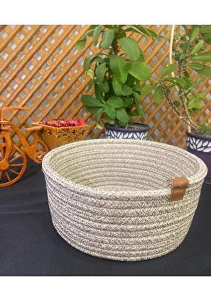 Jüt Hasır El Dokuma Gri Çok Amaçlı Sepet Makyaj Banyo ve Mutfak Organizeri fiyatları