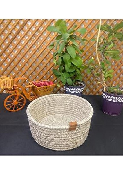 Jüt Hasır El Dokuma Gri Çok Amaçlı Sepet Makyaj Banyo ve Mutfak Organizeri fırsatları