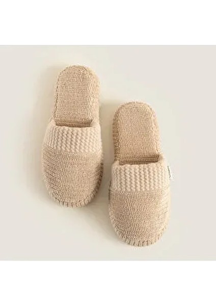 Eva Cotton Unısex Terlik Koyu Bej