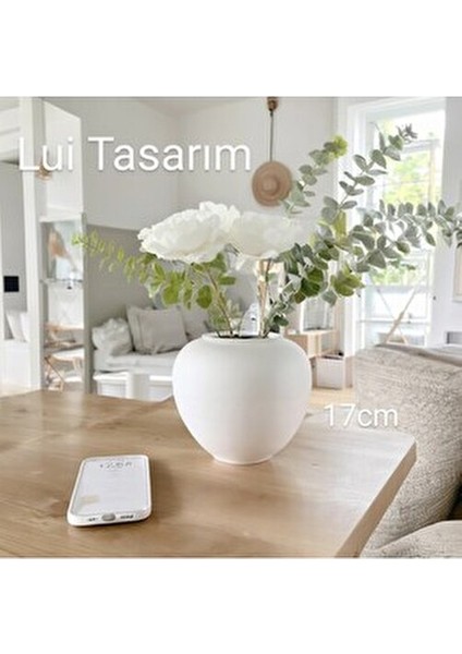 Bohem Iskandinav Tarzı Büyük Boy Seramik Krem Rengi Topik Vazo modelleri