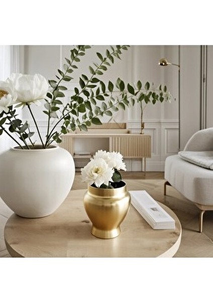 Bohem Iskandinav Tarzı Büyük Boy Seramik Krem Rengi Topik Vazo
