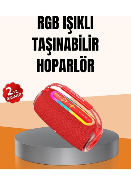 Ipx6 Su Geçirmez Rgb LED Işıklı Taşınabilir Bluetooth Hoparlör 2400 Mah