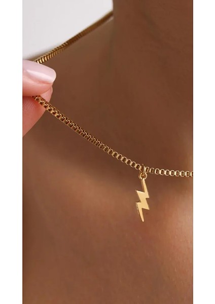 Şimşek Küp Zincir Kolye 925 Ayar