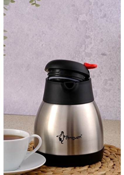 Paslanmaz Çelik Çay Termosu 1 Litre | 12-24 Saat Soğuk, 8-12 Saat Sıcak Tutma | Paslanmaz Çelik