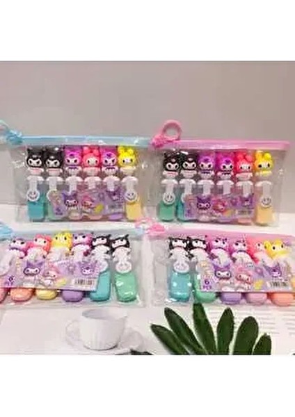 Kawaii 6'lı Fosforlu Kalem Seti Renkli ve Eğlenceli Tasarım