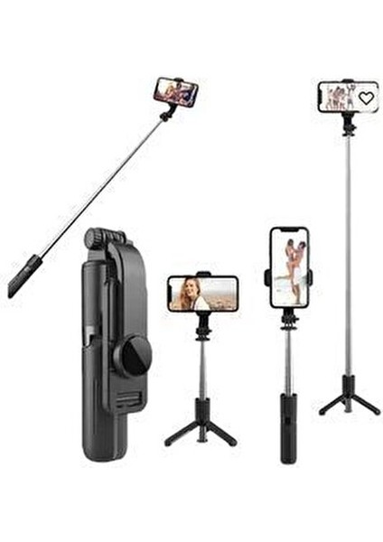 Kablosuz Stant Tripod Katlanabilir Uzatılabilir Selfi Çubuğu Ios&android Vlog Kit Tiktok Instagram