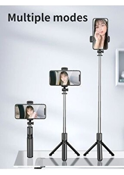Kablosuz Stant Tripod Katlanabilir Uzatılabilir Selfi Çubuğu Ios&android Vlog Kit Tiktok Instagram fiyatları