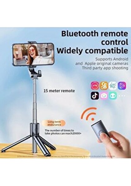 Kablosuz Stant Tripod Katlanabilir Uzatılabilir Selfi Çubuğu Ios&android Vlog Kit Tiktok Instagram fırsatları