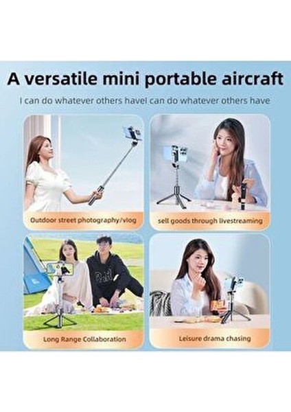 Kablosuz Stant Tripod Katlanabilir Uzatılabilir Selfi Çubuğu Ios&android Vlog Kit Tiktok Instagram indirimleri