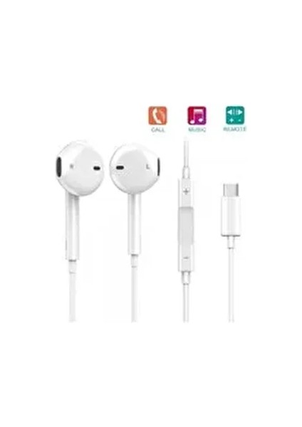 Type-C Girişli Mikrofonlu Kablolu Kulaklık Studıo Stereo Ses Kalitesi 120CM