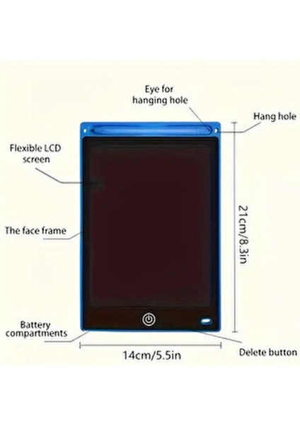 8,5 İnç Writing Silinebilen LCD Grafik Dijital Kalemli Çizim Tableti (Siyah) modelleri