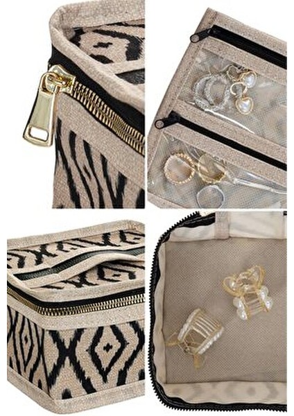 Bohe Seyehat Takı Çantası 2 Parça Kolye Yüzük ve Küpe Taşıma İçin Özel Bölmeler indirimleri