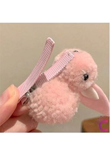 2'li Beyaz Tavşanlı Yumuşak Astarlı Klips Toka Seti - Kız Bebek Çocuk Klipsli Pens Saç Tokası modelleri