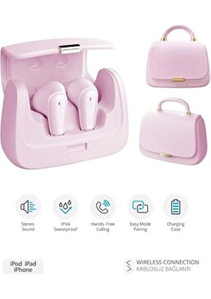 9976 Çanta Tasarımlı Tws Kablosuz Bluetooth Kulak Içi Kulaklık / Bluetooth V5.4 / Type-C / Şarjlı