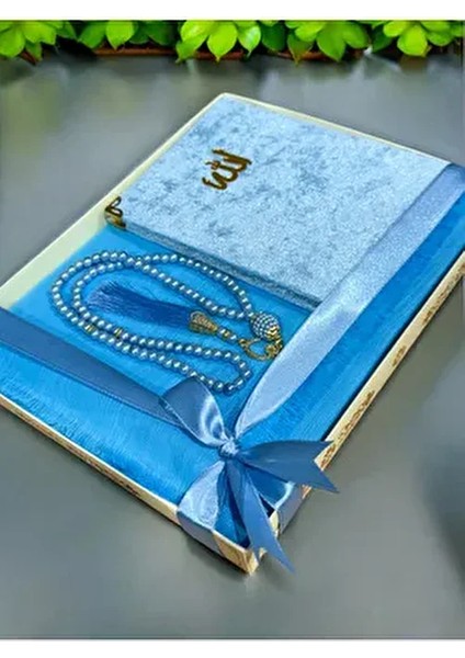 3'lü Hediyelik, Çeyizlik, Mevlütlük, Bohçalık ,gelin Bohçası Flamlı Namaz Örtüsü Yasin Tesbih Seti