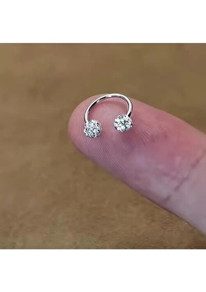 3'lü 316L Kararmaz Cerrahi Çelik Kristal Taşlı Kıkırdak Dudak Burun Septum Tragus Piercing Minik Boy fiyatları